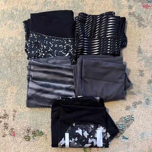 Under Armour Women's Black and Gray Leggings Set 5pair (below knee)